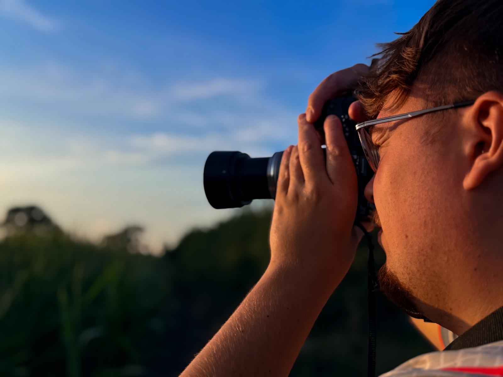 Kieran behind the camera