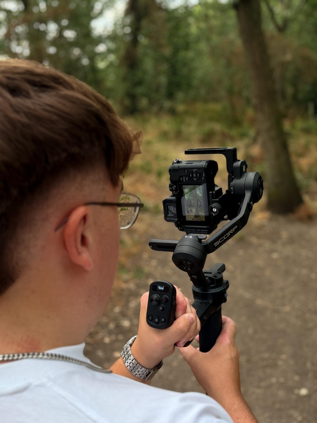 Kieran behind the camera