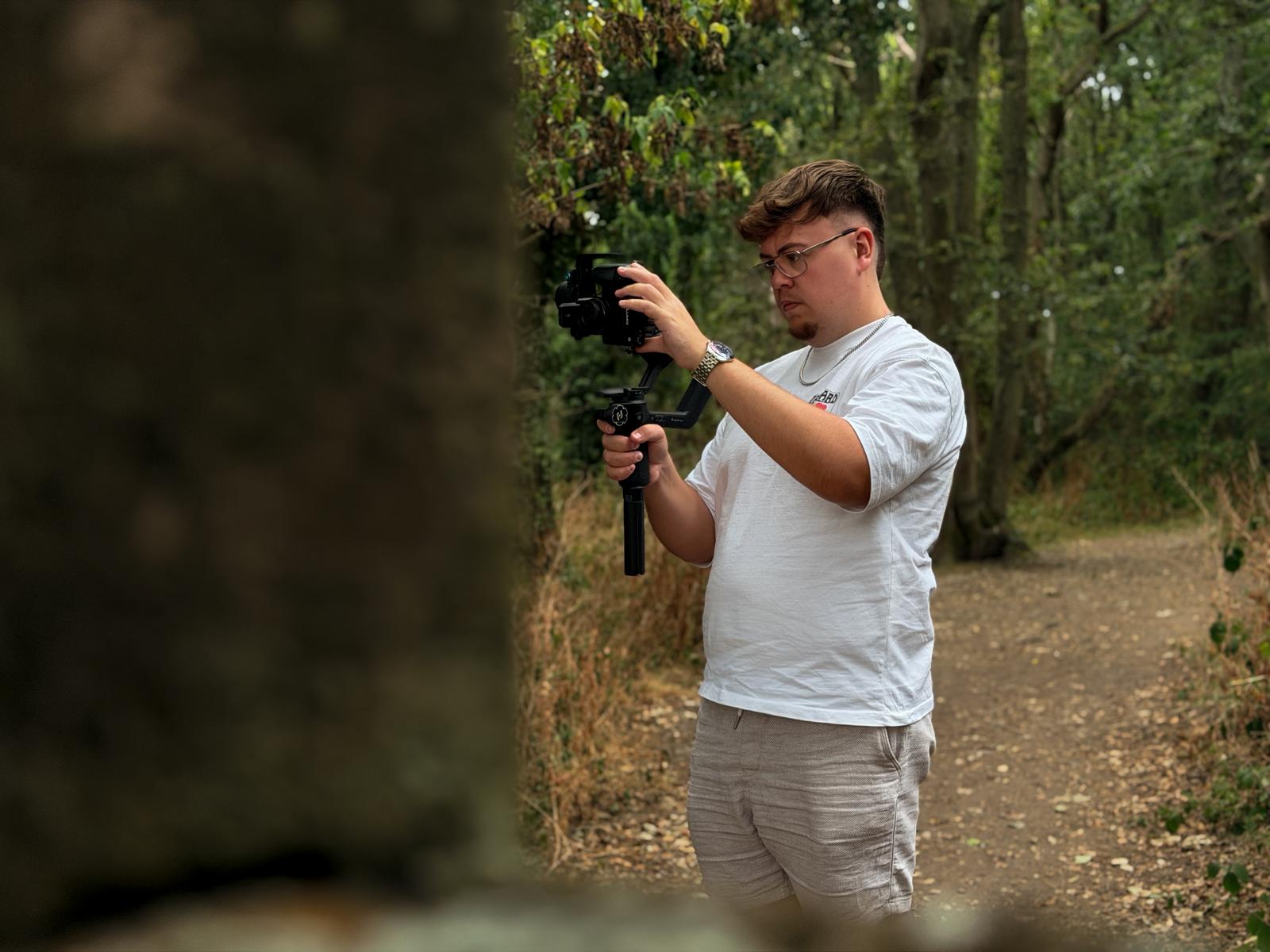 Kieran behind the camera