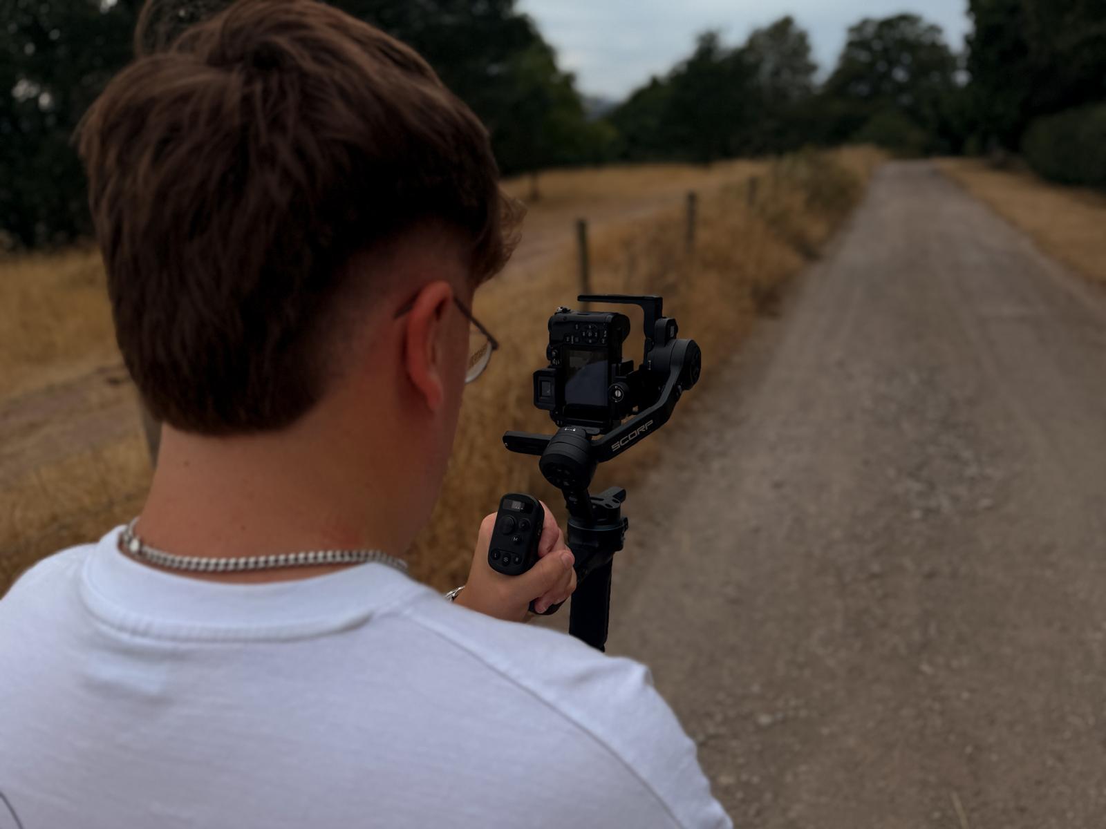 Kieran behind the camera