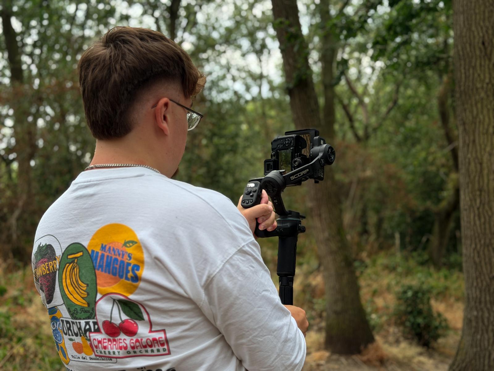 Kieran behind the camera